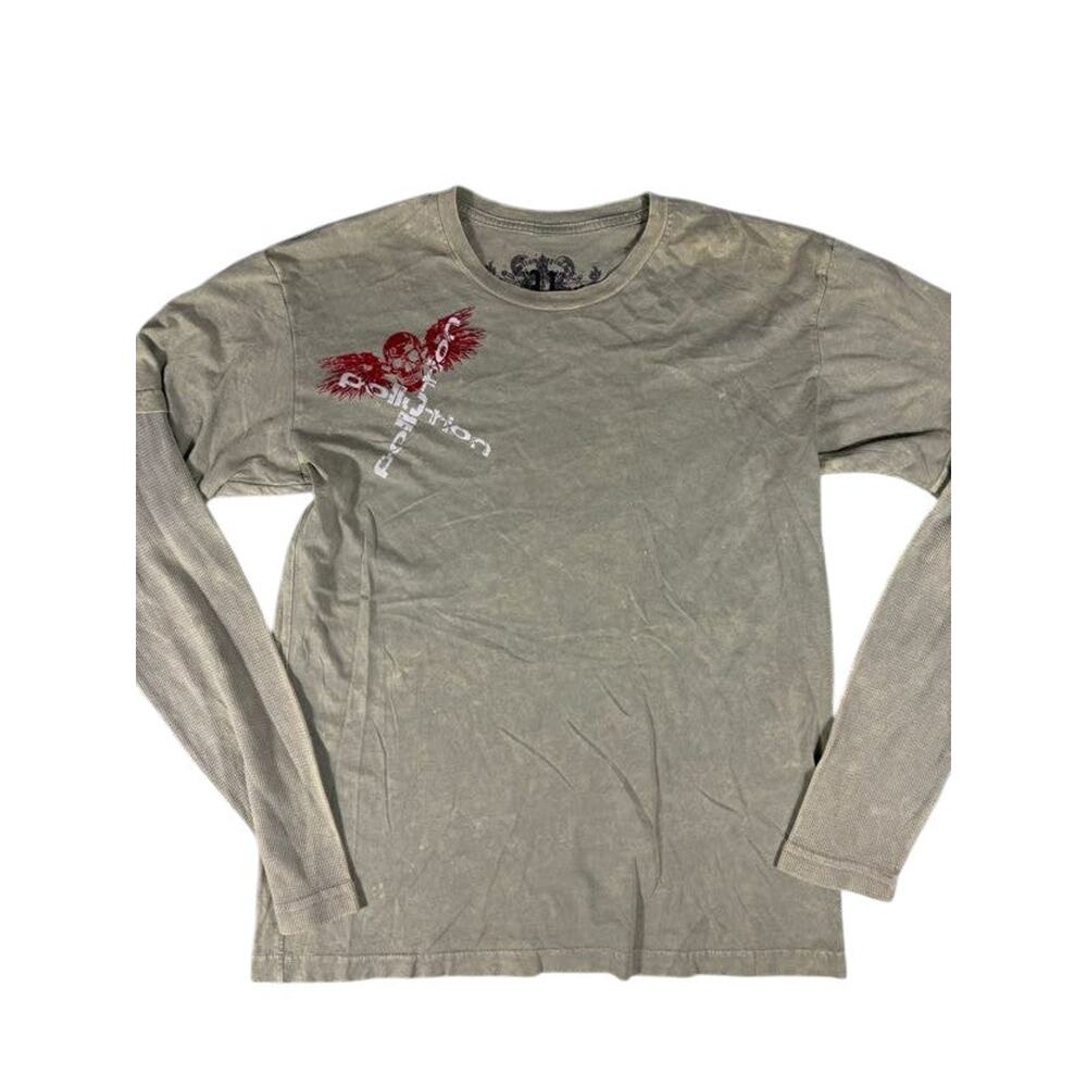 Green Pollution Long Sleeve with Skull ~S-2XL~